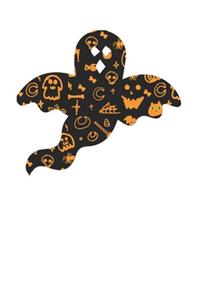Black Ghost with Cool Halloween Doodles 120 Page Notebook Lined Journal for Halloween Lovers