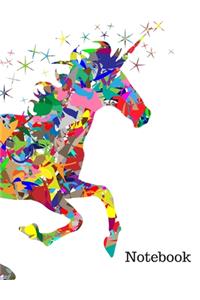 Colorful Unicorn Notebook - Large 8.5 x 11 Inch Size - 120 Lined Pages! Perfect as a Student/Adult Notebook