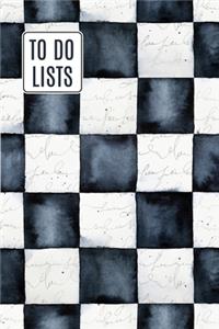 To Do Lists Notebook, Watercolor Checkerboard Pattern