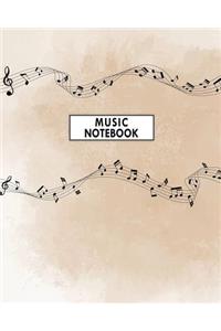 Music Notebook: Manuscript Music Notes Cover - 100 Pages Music Manuscript Paper Staff Paper Musicians Notebook Journal - 8 X 10 in (Large) Matte Cover