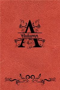 Split Letter Personalized Name Journal - Autumn