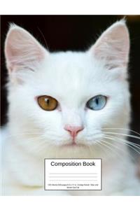 Composition Book 100 Sheets/200 Pages/8.5 X 11 In. College Ruled/ Blue and Brown Eye Cat