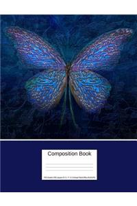 Composition Book 100 Sheets/200 Pages/8.5 X 11 In. College Ruled/ Blue Butterfly