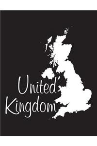 United Kingdom - Black 101 - Lined Notebook with Margins - 8.5X11