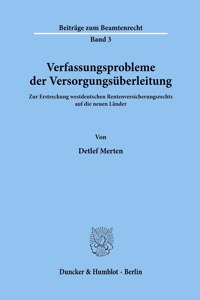 Verfassungsprobleme Der Versorgungsuberleitung