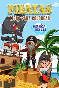 Piratas Libro para Colorear para Niños Años 4 a 8