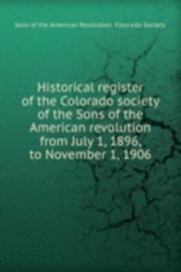 HISTORICAL REGISTER OF THE COLORADO SOC