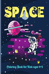 Space Coloring Book for Kids ages 4-8