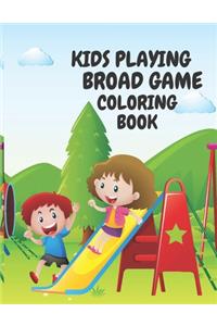 Kids Playing Broad Game Coloring Book
