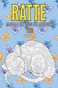 Mandala Färbung für Anfänger - Grosse A4 - Tier - Ratte