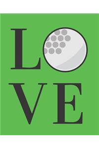 Cute Love Golf for Golfers School Composition Lined Notebook