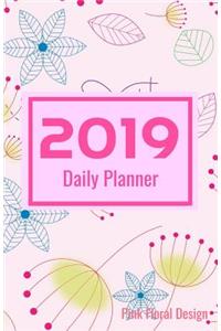 2019 Daily Planner Pink Floral Design