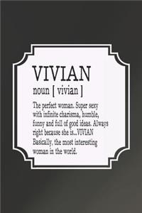 Vivian Noun [ Vivian ] the Perfect Woman Super Sexy with Infinite Charisma, Funny and Full of Good Ideas. Always Right Because She Is... Vivian