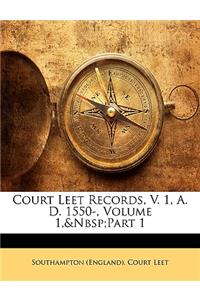 Court Leet Records, V. 1, A. D. 1550-, Volume 1, Part 1