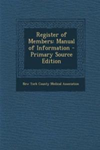 Register of Members: Manual of Information