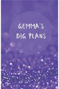 Gemma's Big Plans - Notebook/Journal/Diary/Planner/To do - Personalised Girl/Women's Gift - Ideal Present - 100 lined pages (Purple glitter)