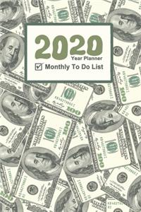 2020 Year Planner - Monthly To Do List. Dollar Print!