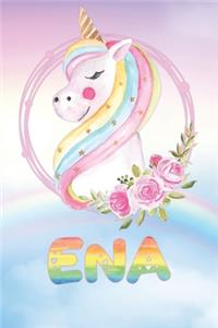 Ena: Ena's Unicorn Personal Custom Named Diary Planner Perpetual Calendar Notebook Journal 6x9 Personalized Customized Gift For Someone Who's Surname is 