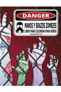 Manos y brazos zombies libro para colorear para niños