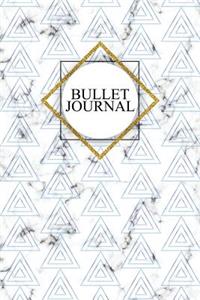 Bullet Journal: Marble + Gold Bullet Journal - 120-Page 1/4 Inch Dot Grid Notebook - 6 X 9 Marble & Gold Perfect Bound Softcover