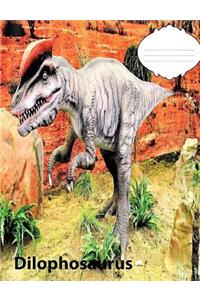 Dilophosaurus Dinosaur college lined composition book