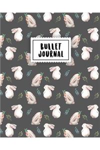 Bullet Journal: Softly White Rabbit - 150 Dot Grid Pages (Size 8x10 Inches) - With Bullet Journal Sample Ideas