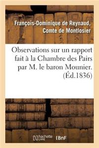 Observations Sur Un Rapport Fait À La Chambre Des Pairs, Au Nom d'Une Commission Spéciale