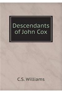 Descendants of John Cox
