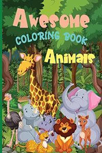Awesome Animals Coloring Book