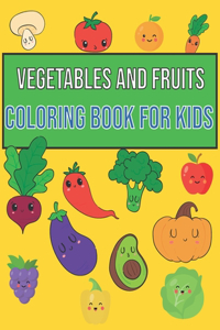 Vegetables and fruits. Coloring book for kids