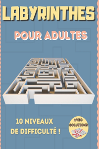 Labyrinthes pour Adultes 10 Niveaux de difficulté avec Solutions