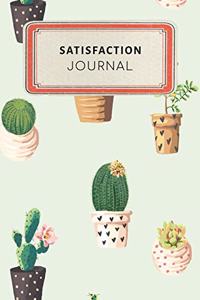 Satisfaction Journal: Cute Cactus Succulents College Ruled Journal Notebook - 100 pages 6 x 9 inches Log Book