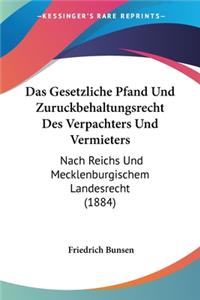 Gesetzliche Pfand Und Zuruckbehaltungsrecht Des Verpachters Und Vermieters