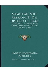 Memoriale Sull' Articolo 21 Del Disegno Di Legge