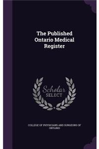 The Published Ontario Medical Register