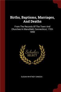 Births, Baptisms, Marriages, And Deaths