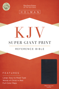 KJV Super Giant Print Reference Bible, Black Genuine Leather