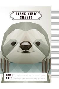 Blank Music Sheets: Sloth Design: Musicians Notebook (8.5x11) - Perfect Binding 100 Pages