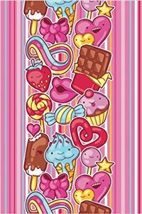Colorful Food and Stripes Kawaii Journal