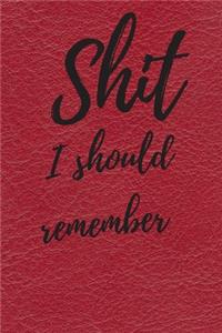 Shit I should remember