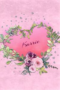 Karrie: Personalized Small Journal - Gift Idea for Women & Girls (Pink Floral Heart Wreath)