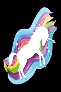 White rainbow Unicorn notebook black