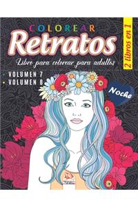 Colorear Retratos - Noche -2 libros en 1