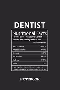 Nutritional Facts Dentist Awesome Notebook