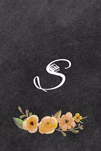 Initial Monogram Letter S on Chalkboard