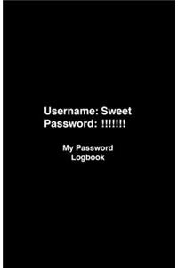 Personal Password Logbook Sweet My Password
