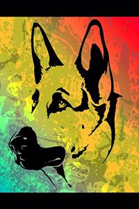 German Shepherd Color Burst Notebook