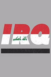 IRQ: Irak Notizbuch mit karo 120 Seiten in weiß. Notizheft mit der irakischen Flagge