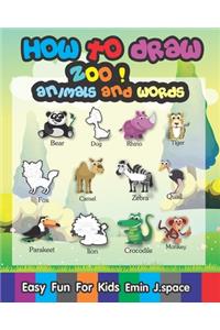 How to draw Zoo Animals and Words