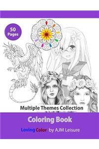 Multiple Themes Collection: Adult Coloring Book 50 Pages